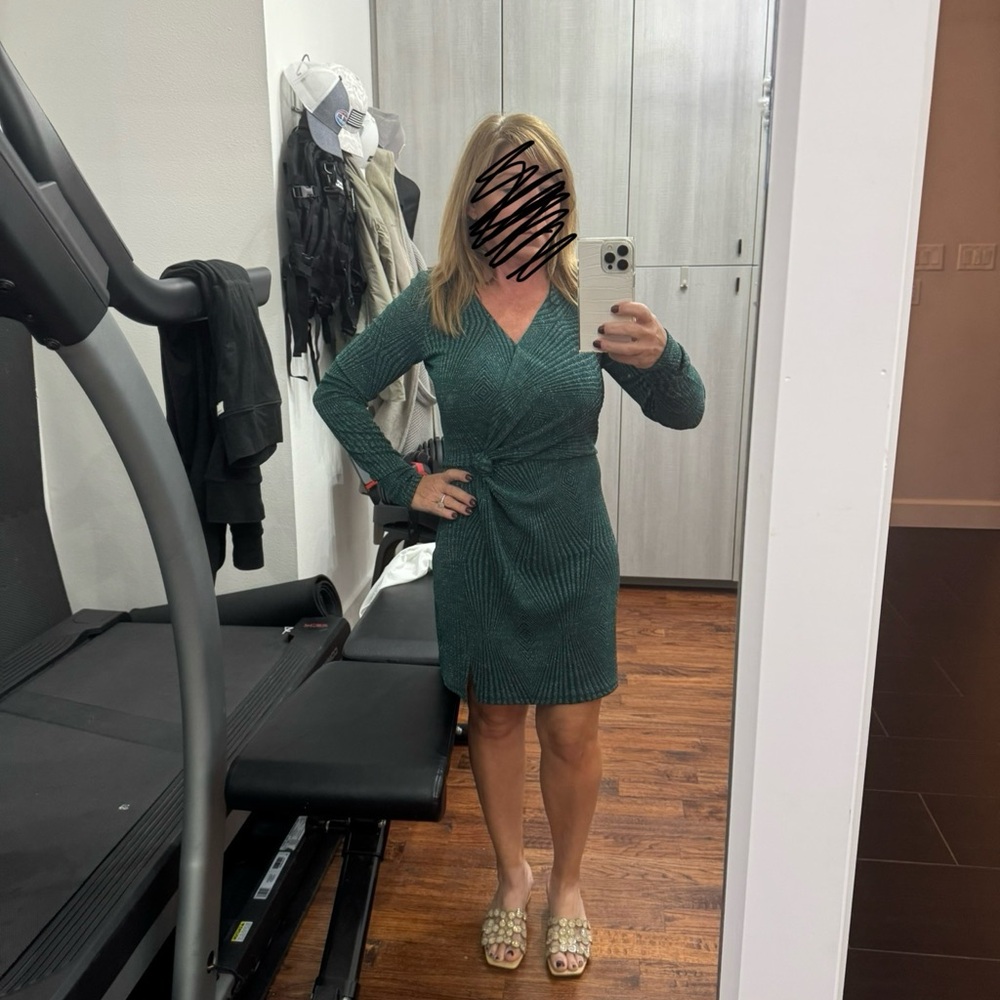 Francesca's Collections Teal Long Sleeve Dress